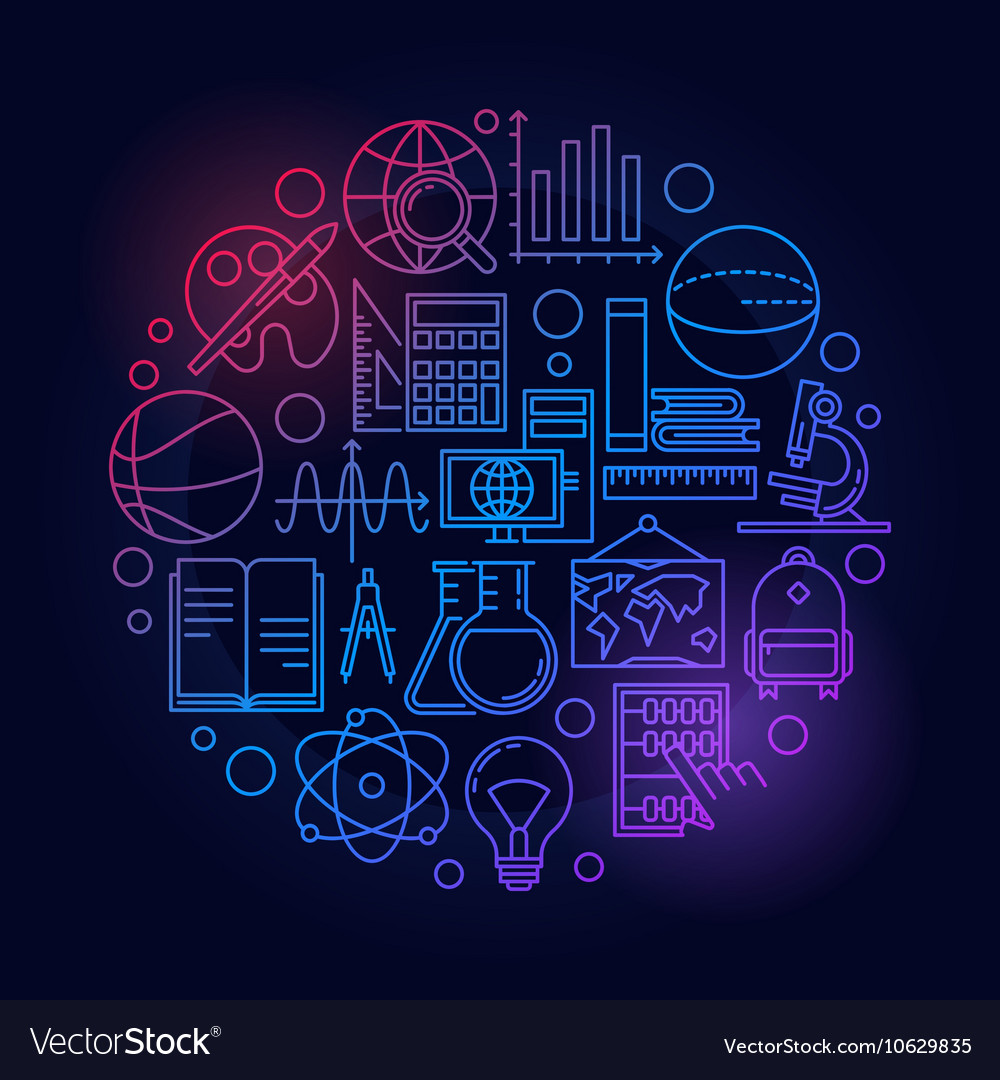 Study and learning colorful Royalty Free Vector Image