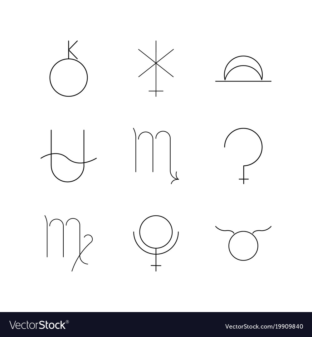 Astrology linear icon set simple outline icons