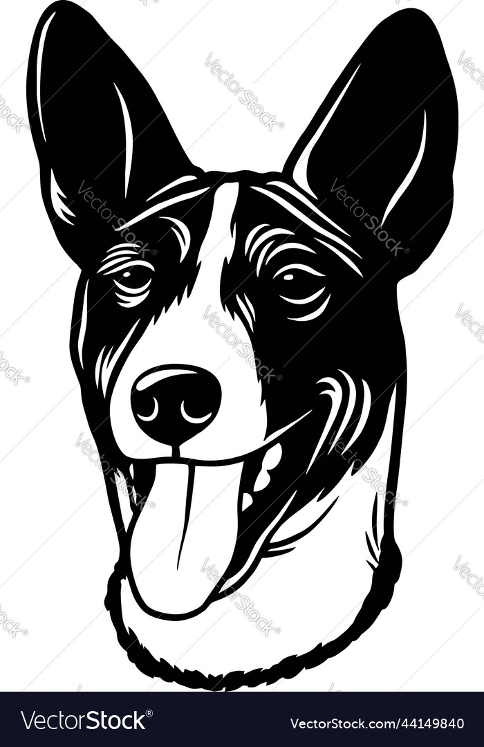 Basenji - funny dog file cut stencil Royalty Free Vector