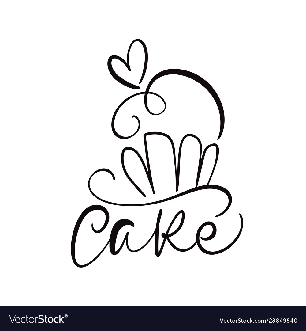 Cake Kalligraphie Text mit Logo süß