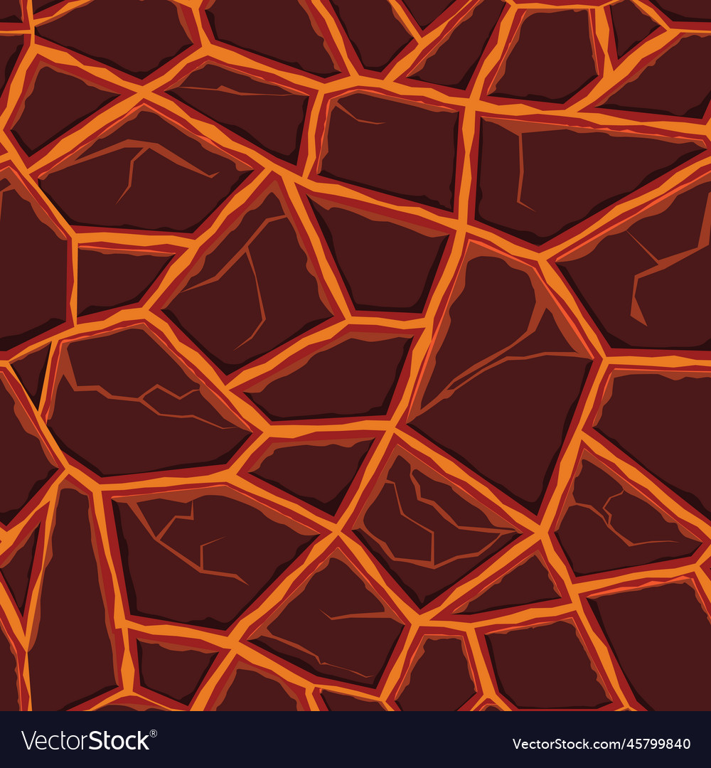 Cartoon game texture lava surface seamless Vector Image