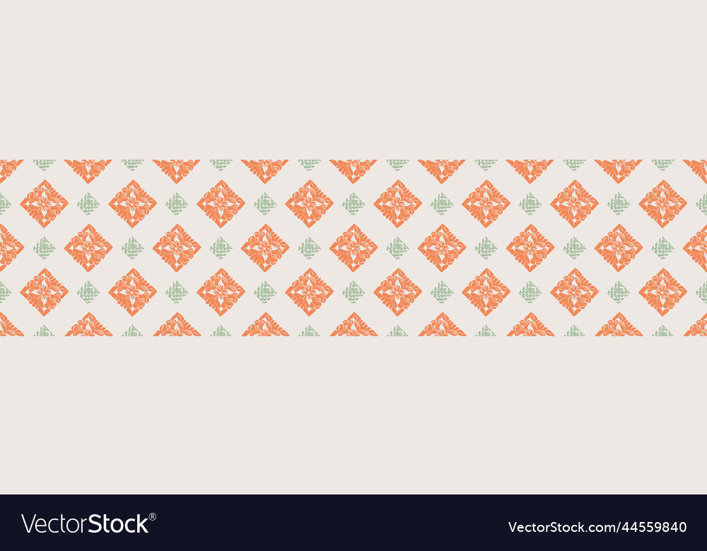 Hand drawn retro block print seamless border vector image Hand drawn retro block print seamless border