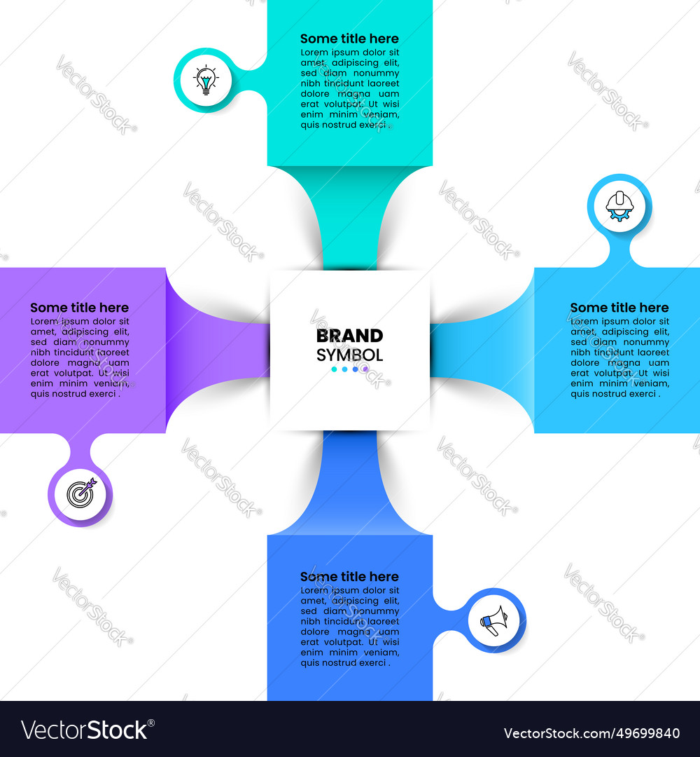 Infographic template abstract square with 4 steps