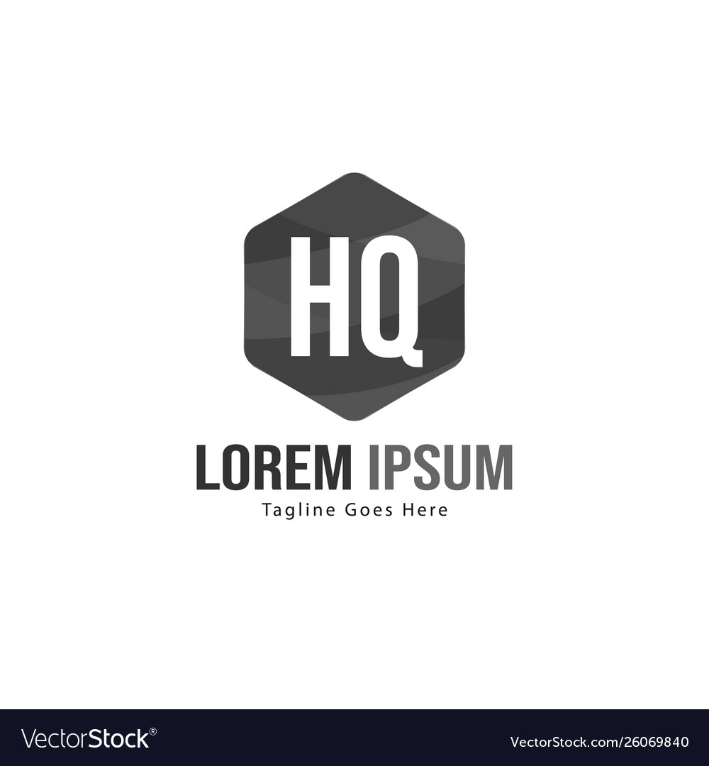 Initial hq logo template with modern frame
