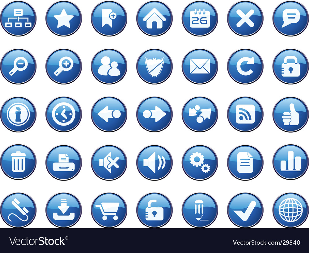 Internet icon set Royalty Free Vector Image - VectorStock