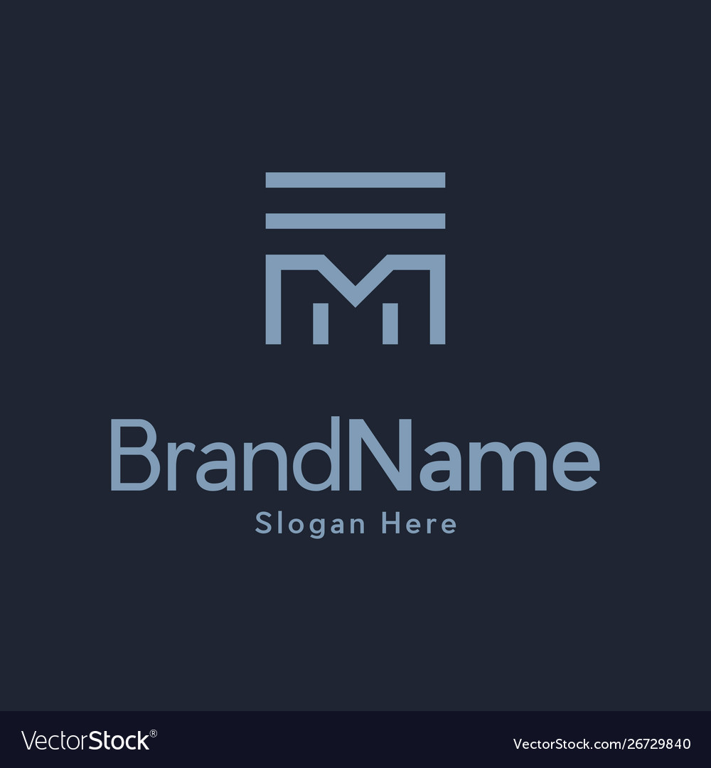 Letter m line creative business logo Royalty Free Vector