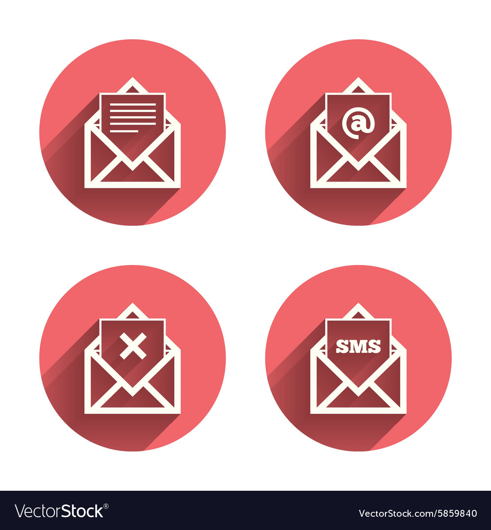 Mail envelope icons message document symbols