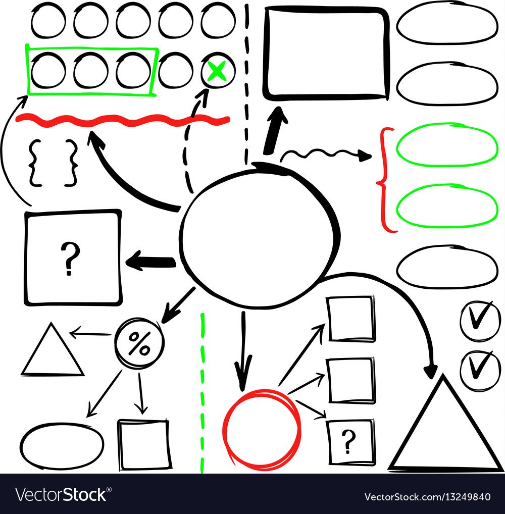 Marker hand drawn doodle chart