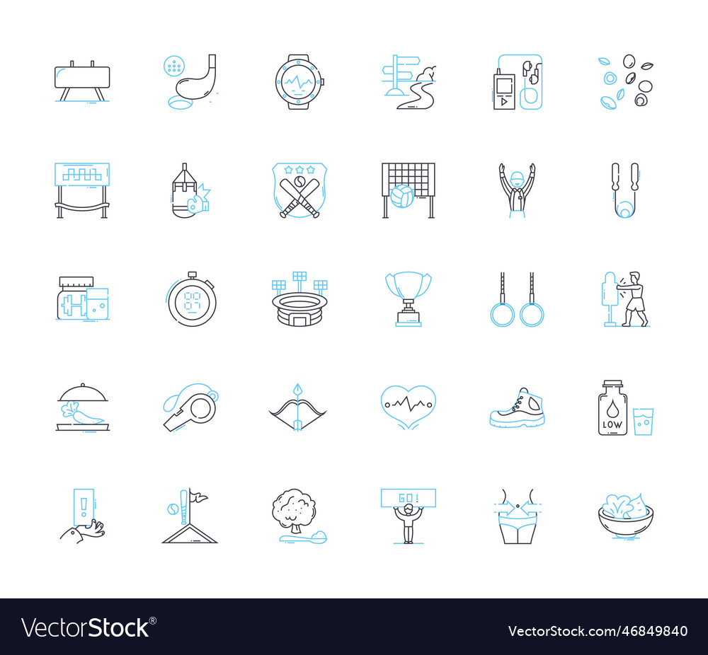 Nutrient intake linear icons set macronutrients vector image Nutrient intake linear icons set macronutrients