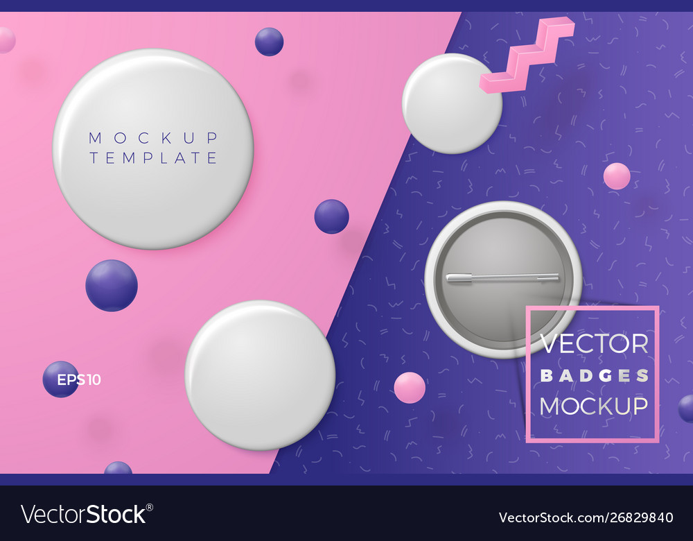 Realistic badges abstract scene with text