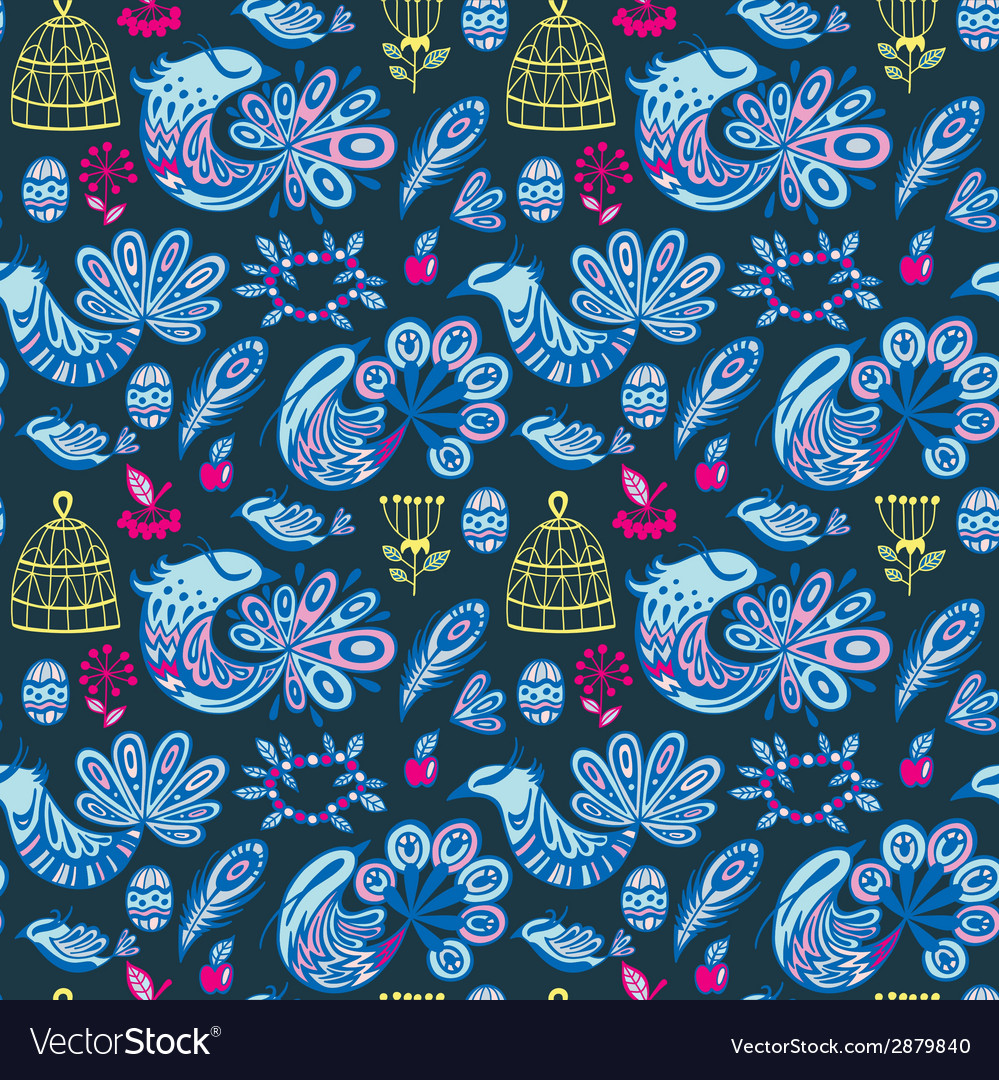 Seamless pattern with birds