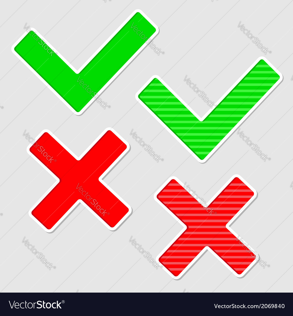 Set of check marks isolated