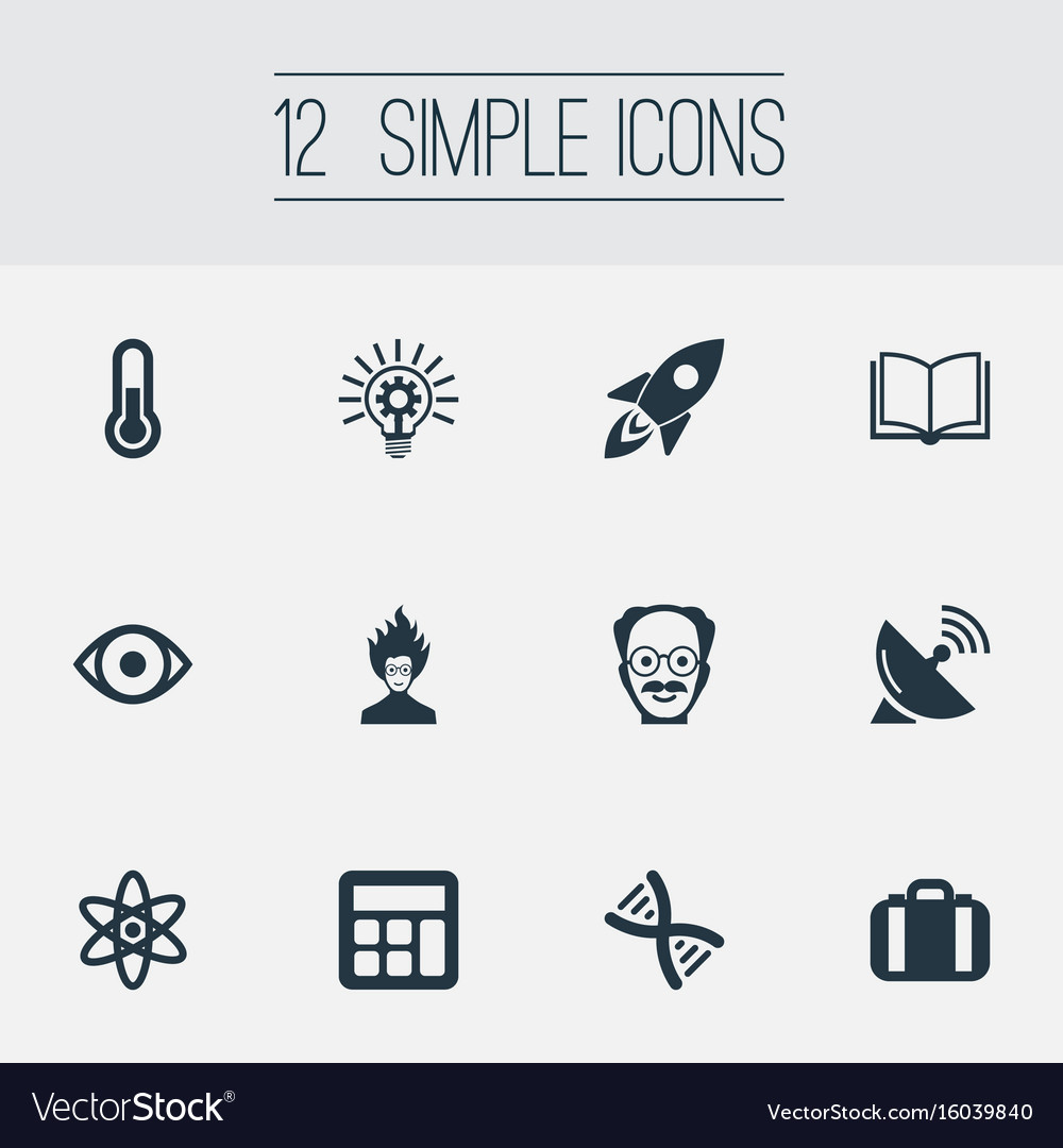 Set of simple science icons