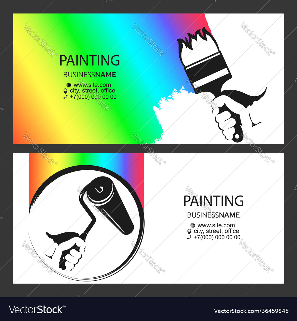 Business card concept for painter Royalty Free Vector Image