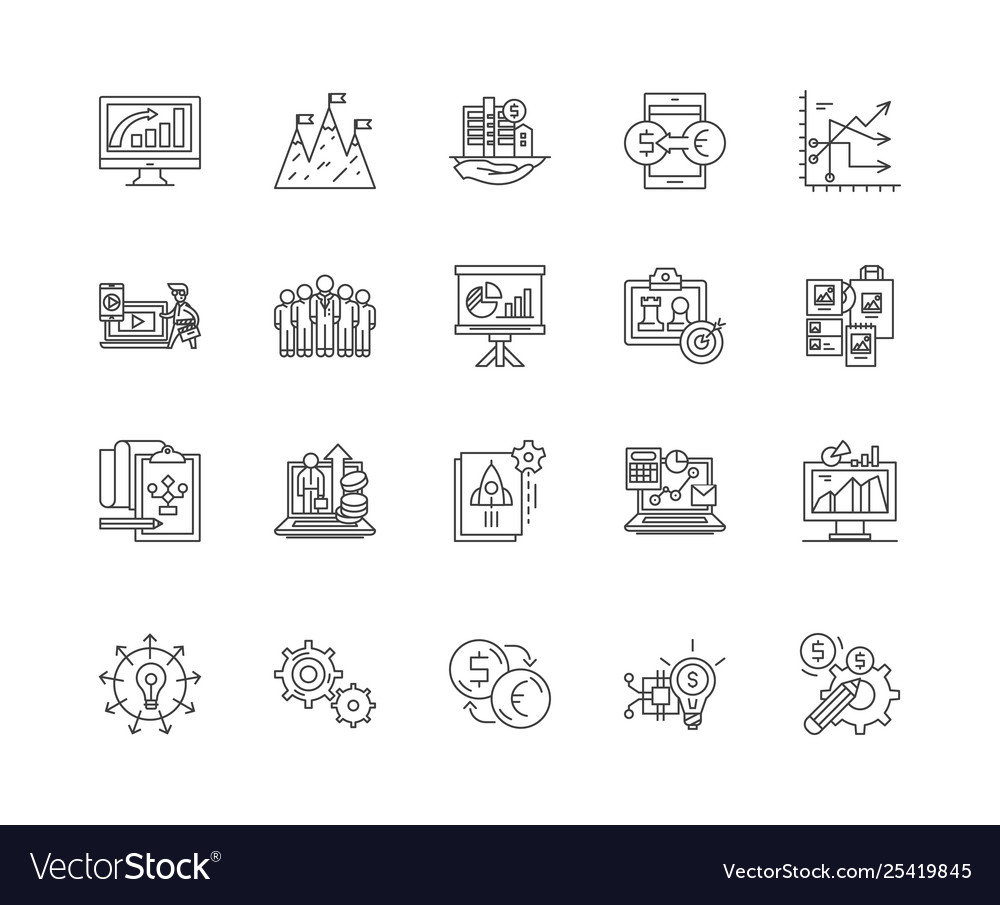 Business systems line icons signs set