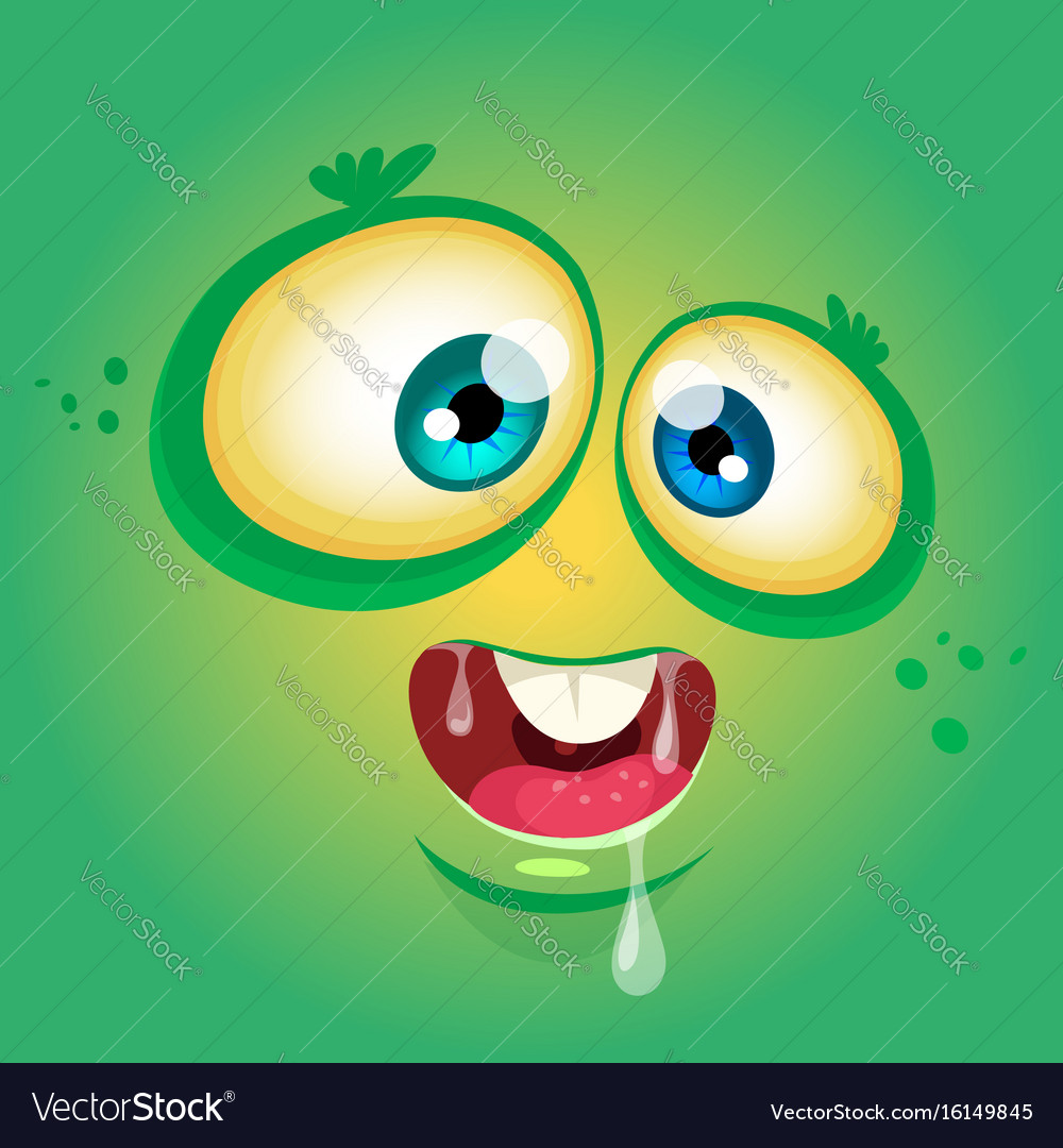 cartoon funny monster face avatar royalty free vector image vectorstock