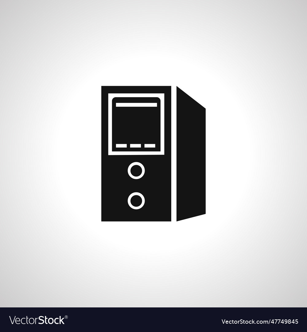 Computer case pc icon cpu simple vector image Computer case pc icon cpu simple