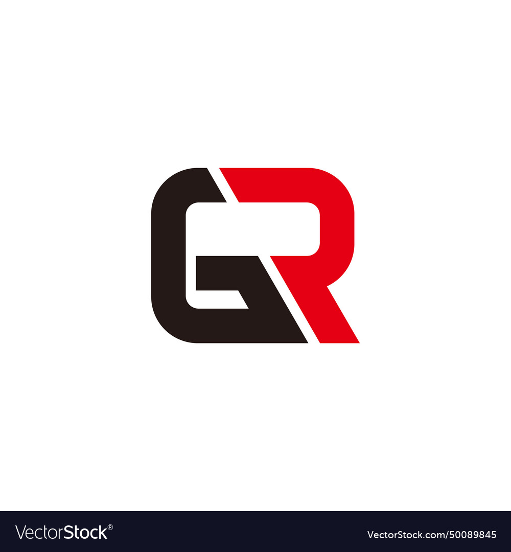 Letter gr square slice logo Royalty Free Vector Image