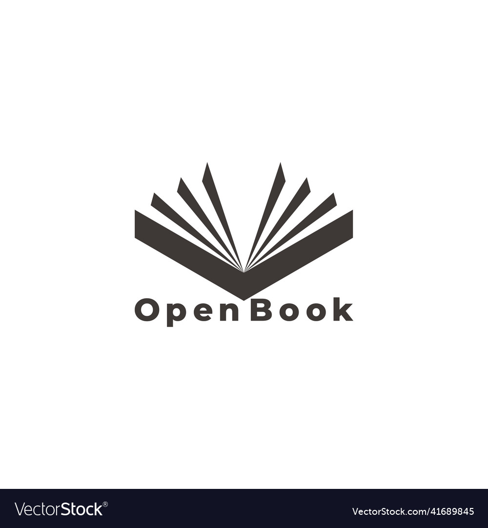 Open book letter v elegant simple geometric Vector Image
