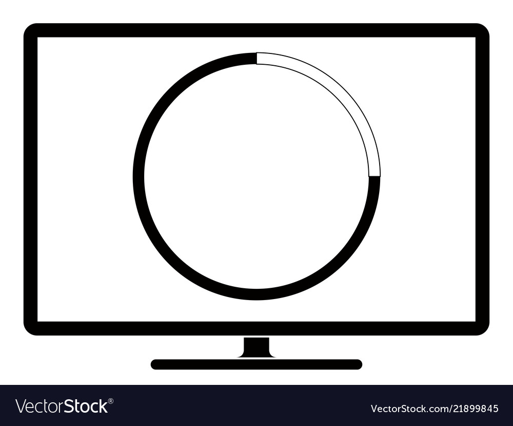 Pie chart graph on a computer screen vector image Pie chart graph on a computer screen
