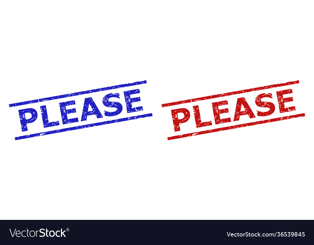 Please stamps with distress surface and parallel Vector Image