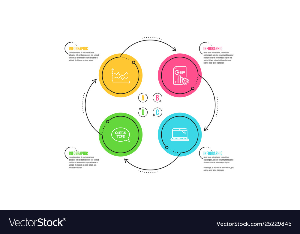 Quickstart guide report and diagram chart icons vector image Quickstart guide report and diagram chart icons
