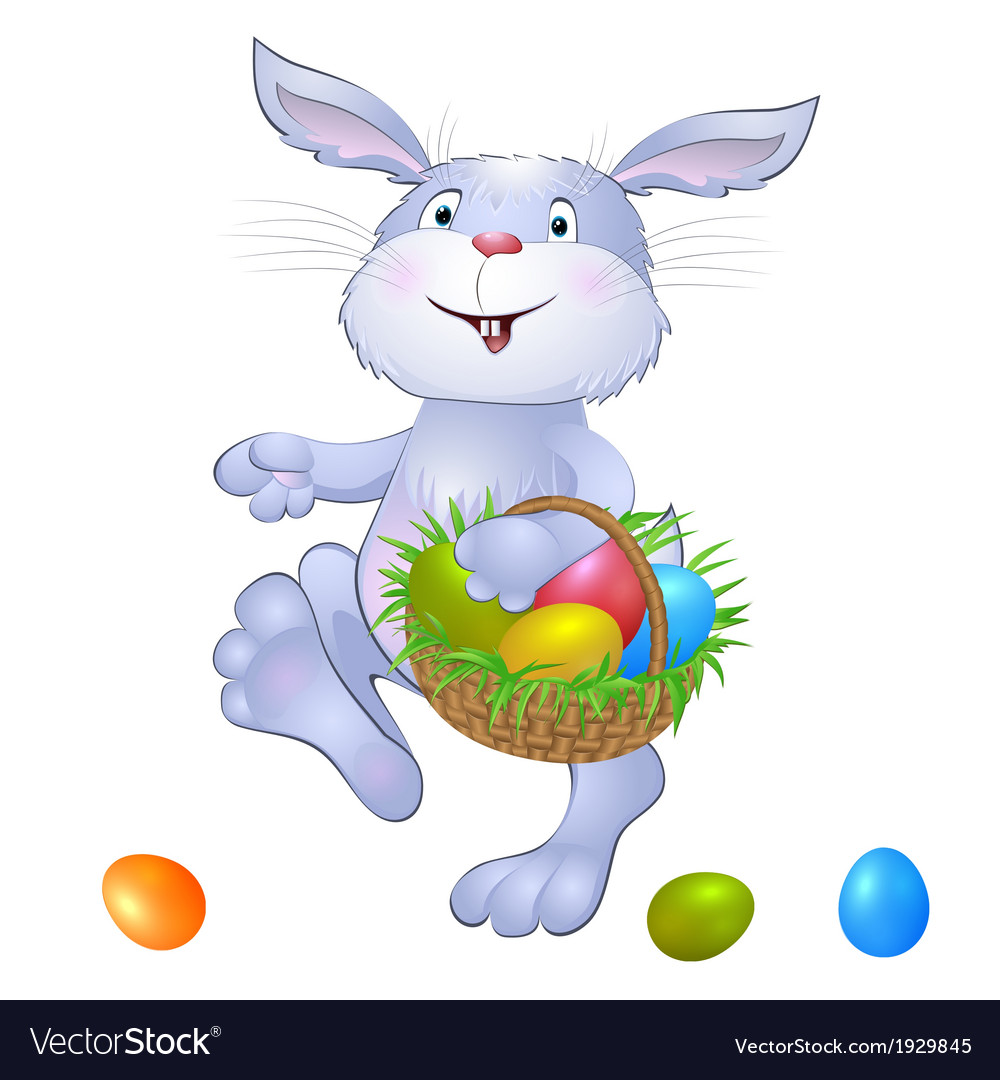 Rabbit with easter eggs Royalty Free Vector Image