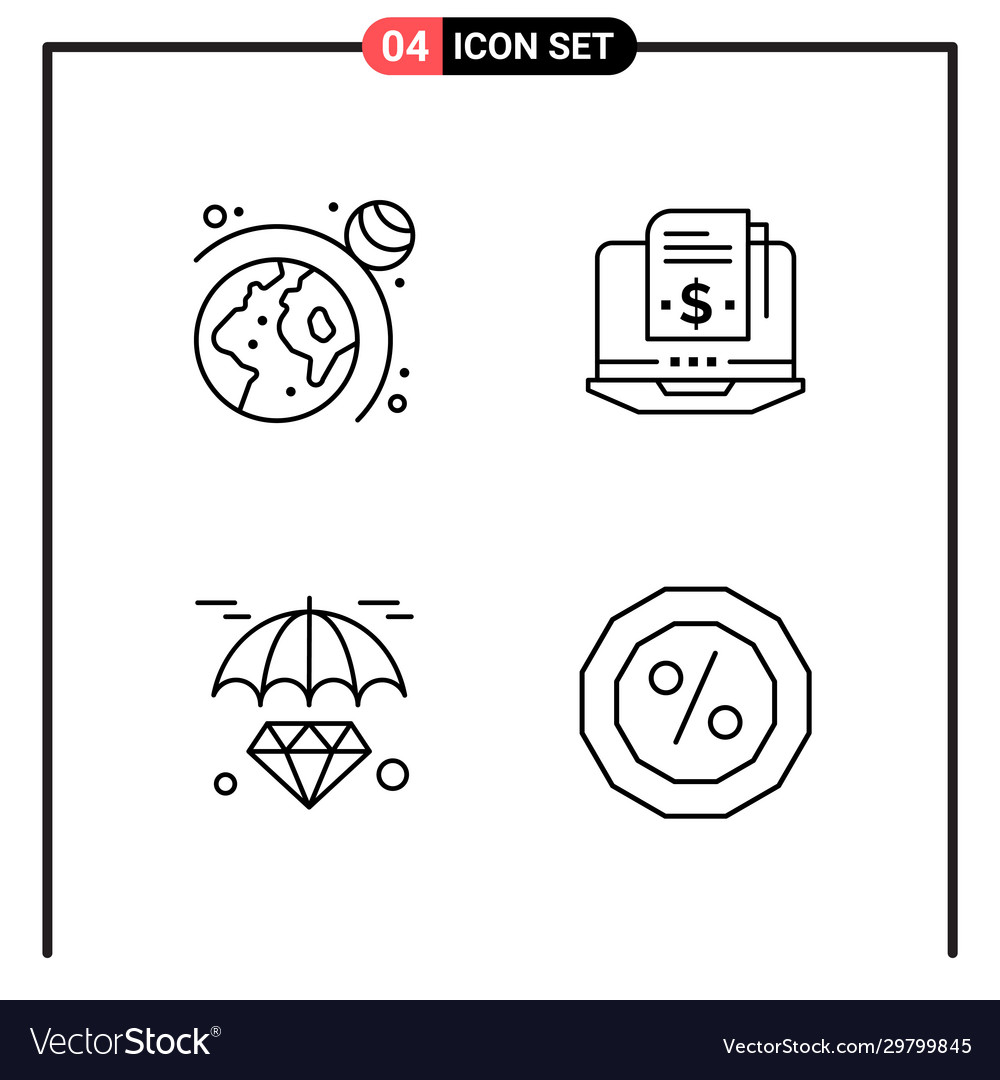 Set 4 line style icons for web and mobile Vector Image Set 4 line style icons for web and mobile