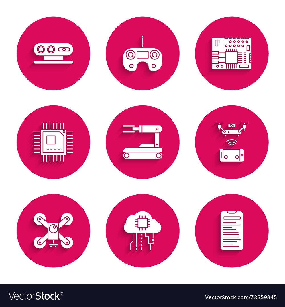 Set robot internet things computer api vector image Set robot internet things computer api
