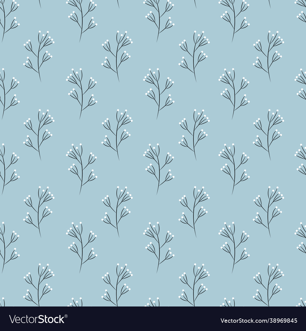 Set seamless patterns on a blue background vector image Set seamless patterns on a blue background