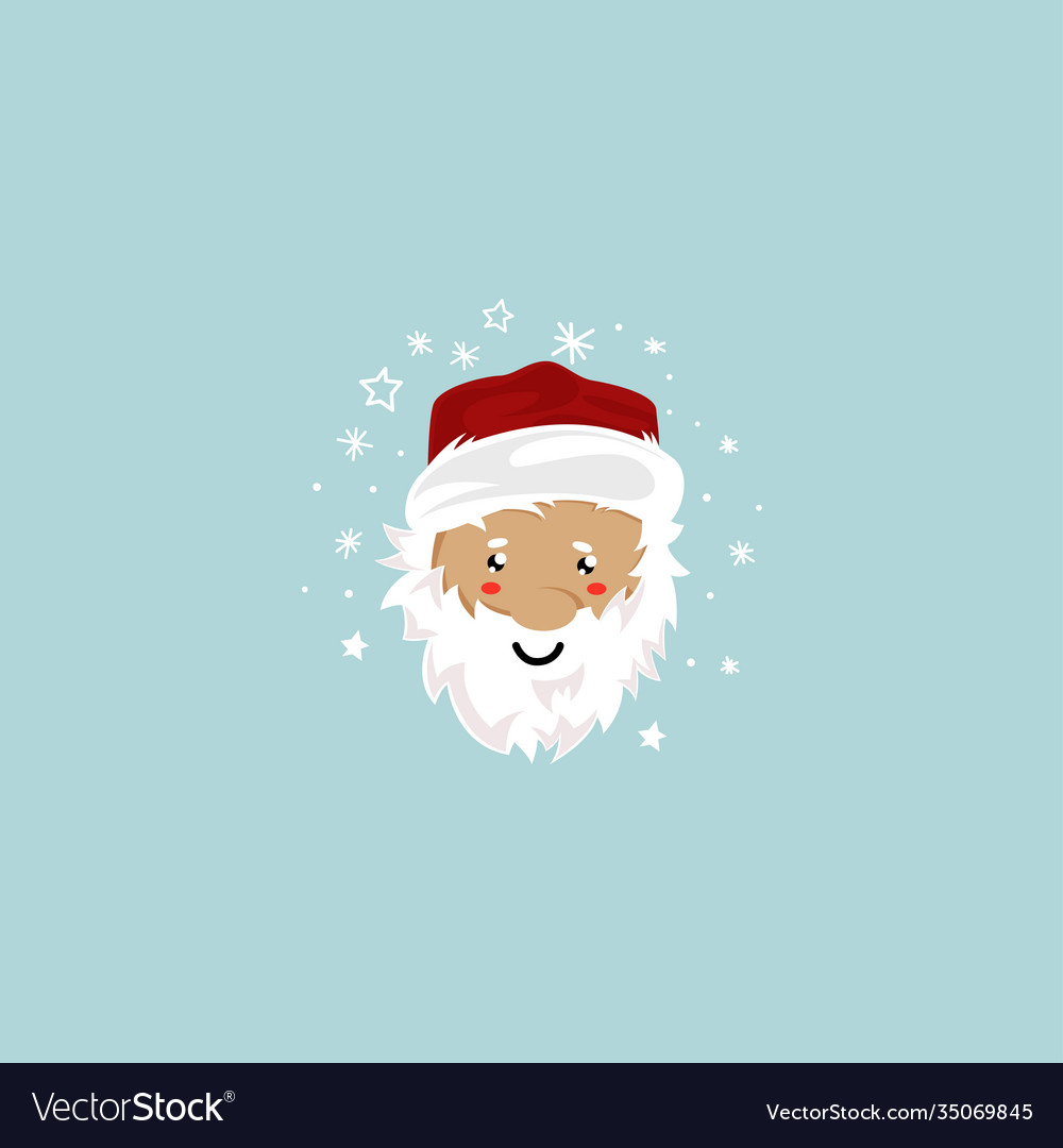 Smiling santa claus face wearing red hat