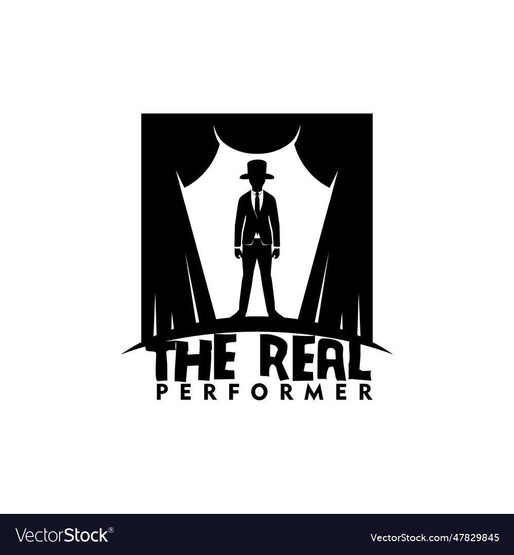 Star performer stage show logo design Royalty Free Vector