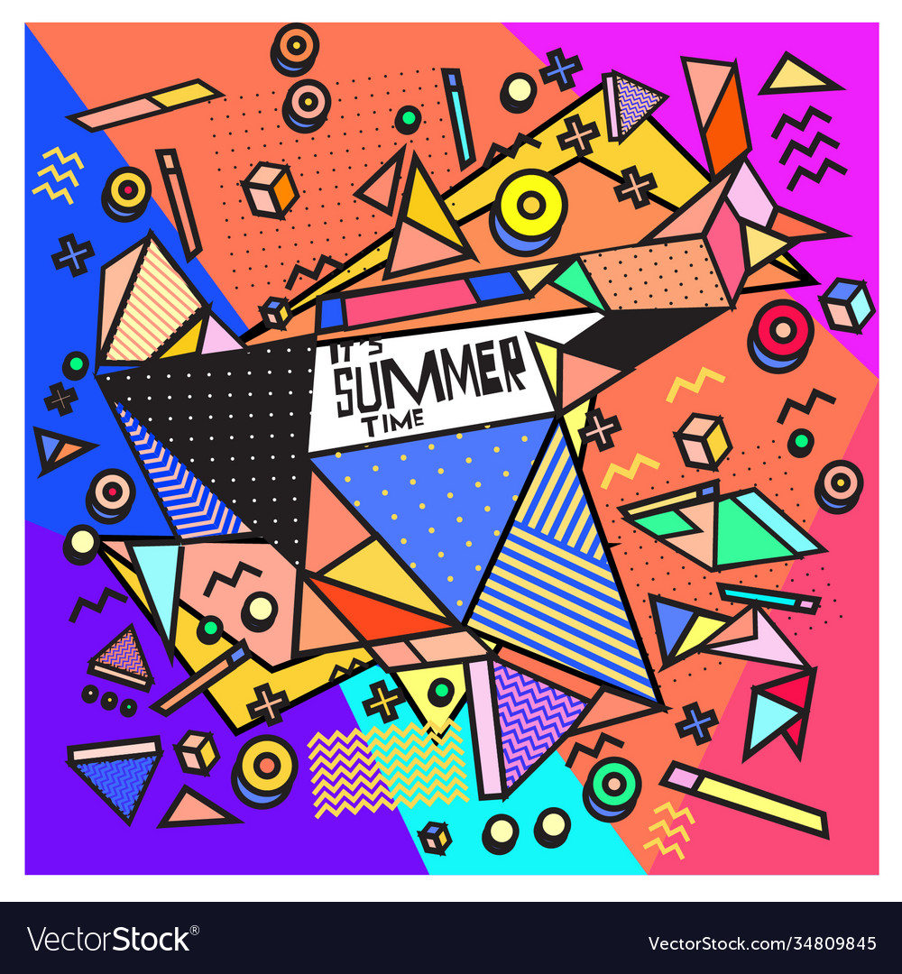 Triangle geometric forms for summer events vector image Triangle geometric forms for summer events