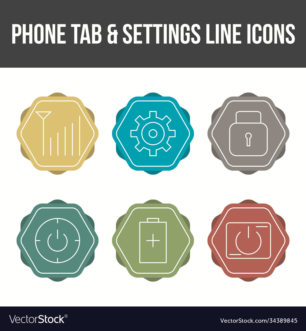 Unique phone tab and settings icon set