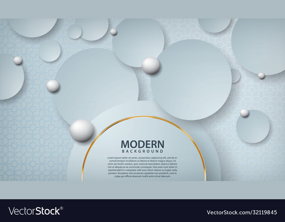 White abstract background with circle overlap vector image White abstract background with circle overlap