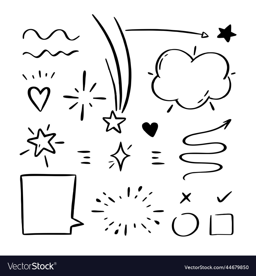 A set of elements highlighting arrows