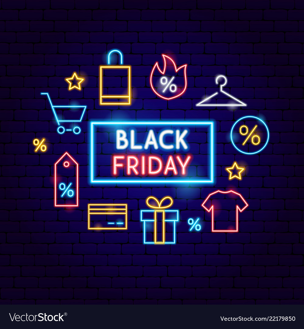 Black friday sale neon concept