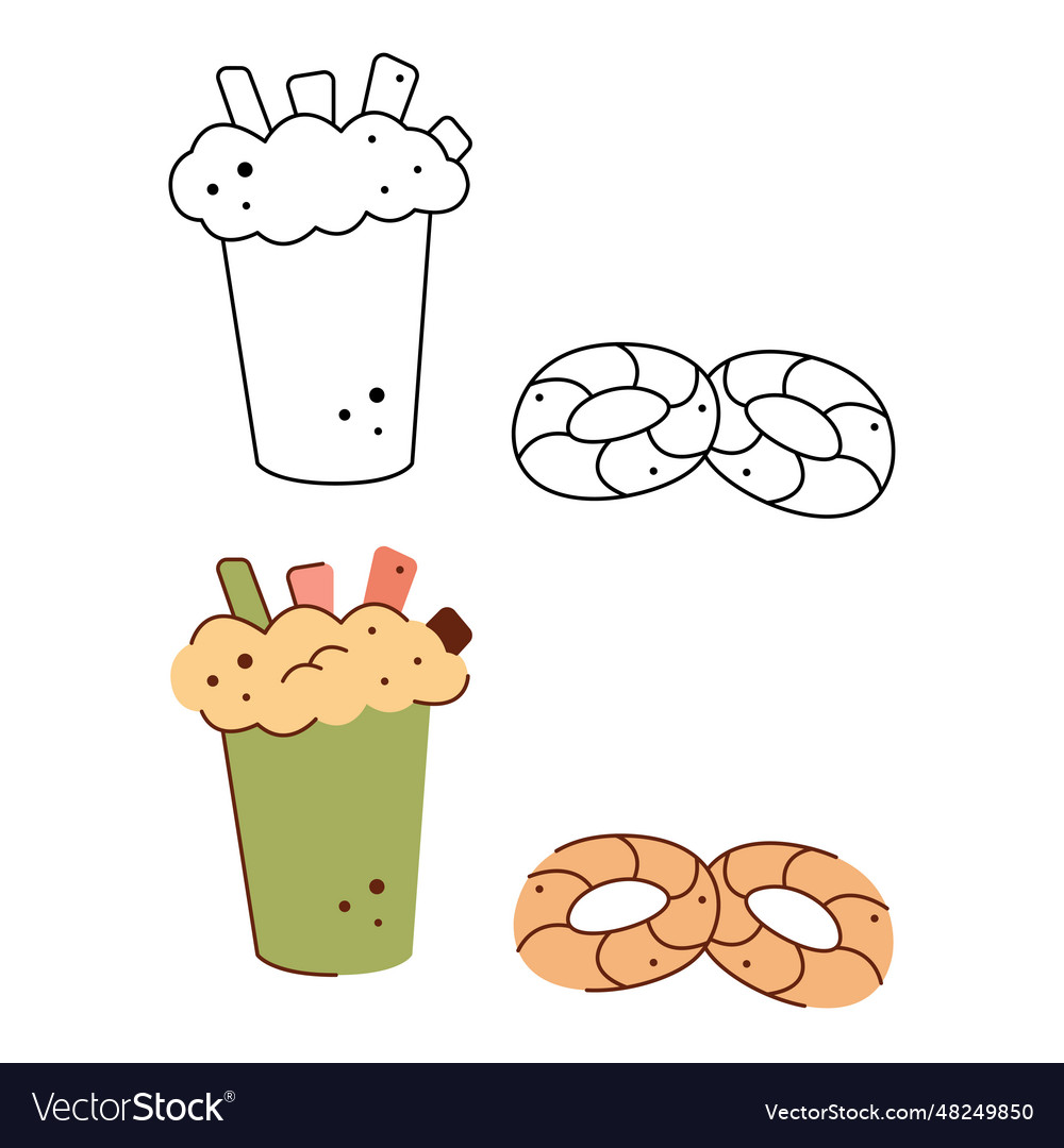 Cocoa with foam and cookies vector image Cocoa with foam and cookies