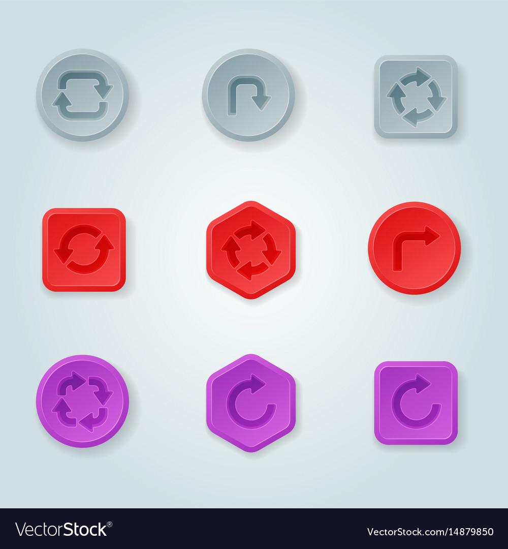 Colorful website turn buttons design
