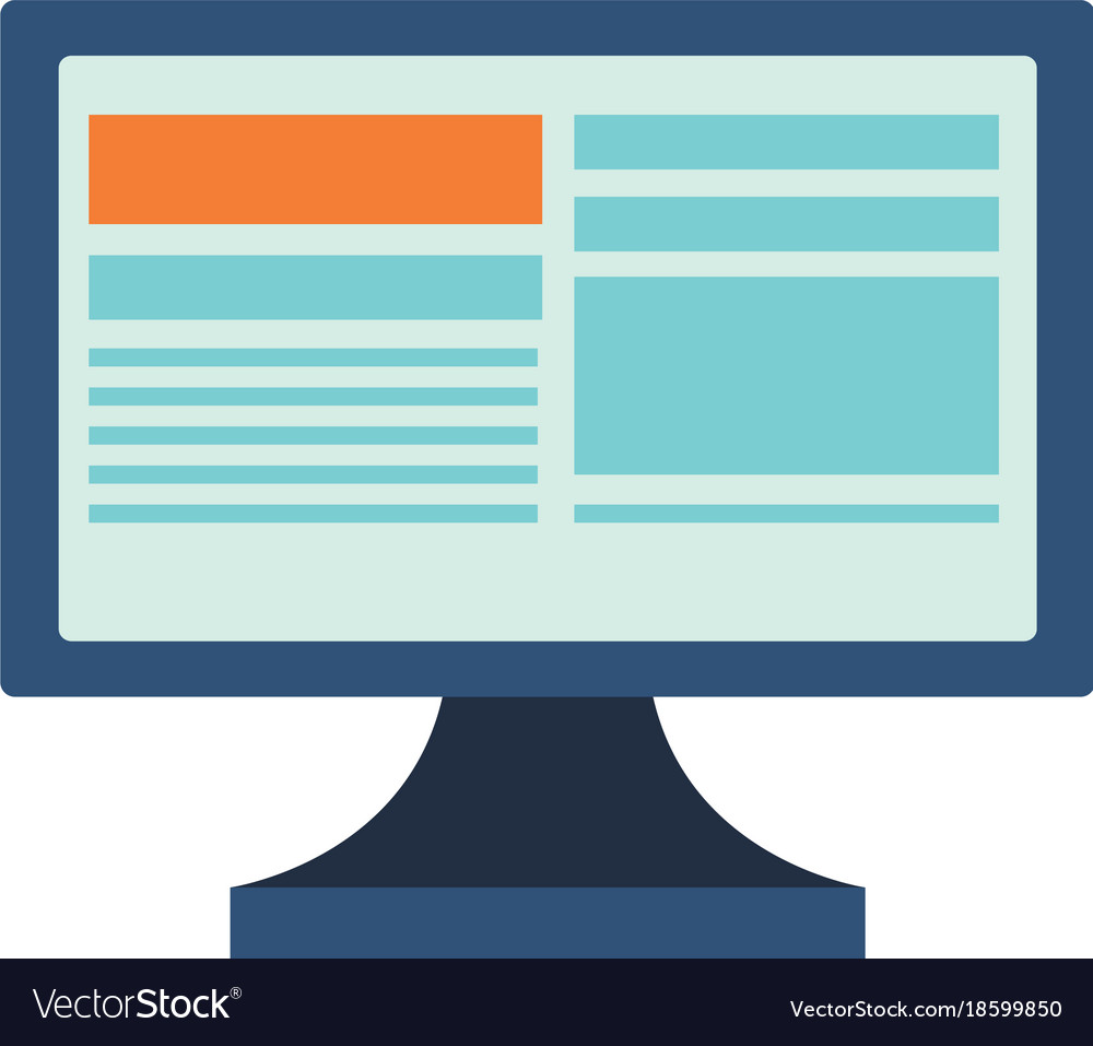 Computer monitor screen Royalty Free Vector Image