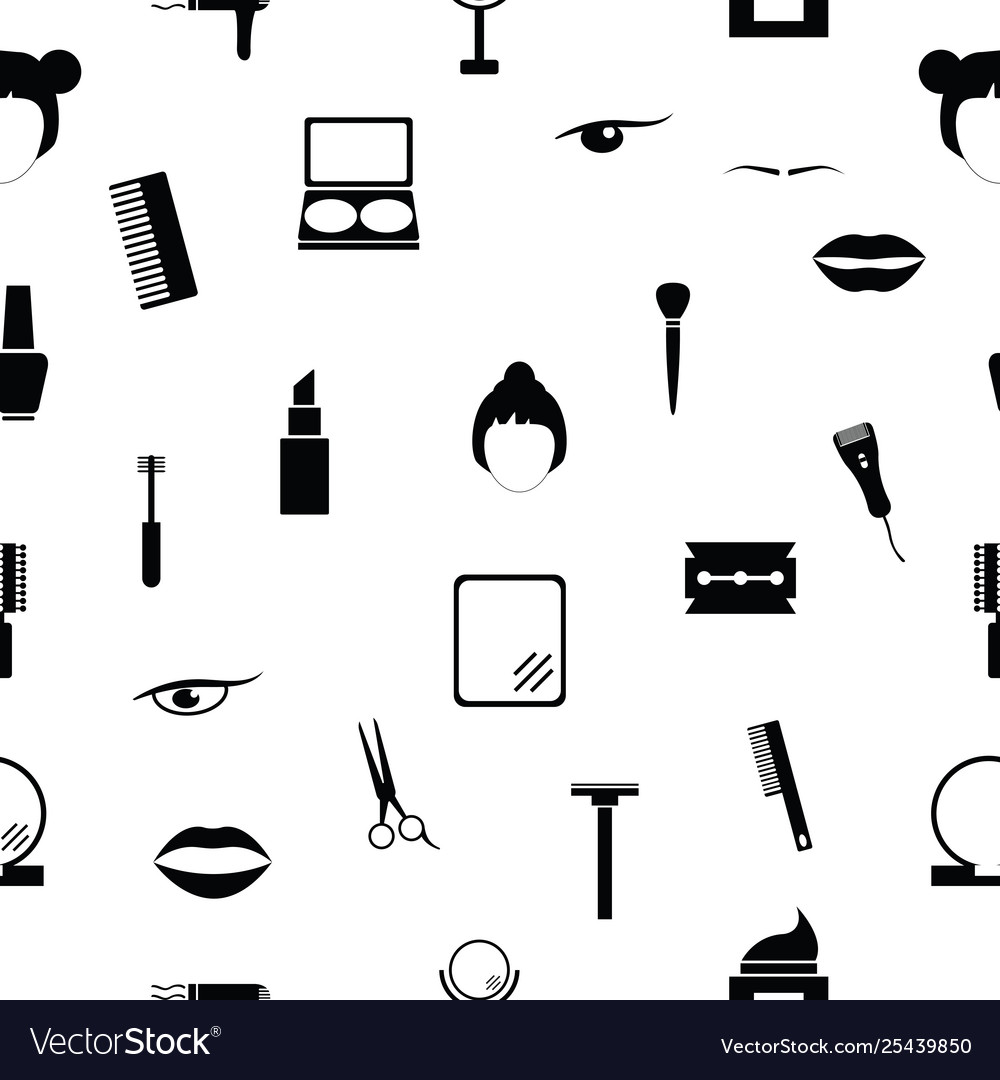 Cosmetics seamless pattern background icon
