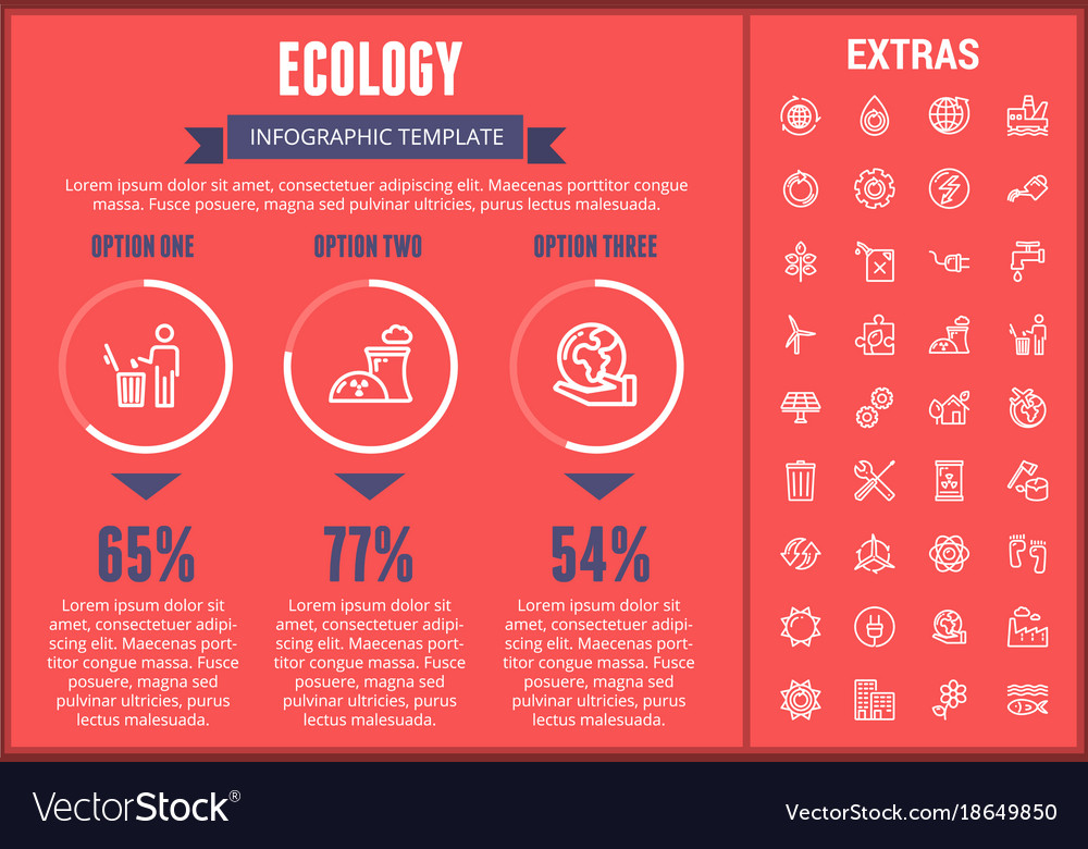 Ecology infographic template elements and icons