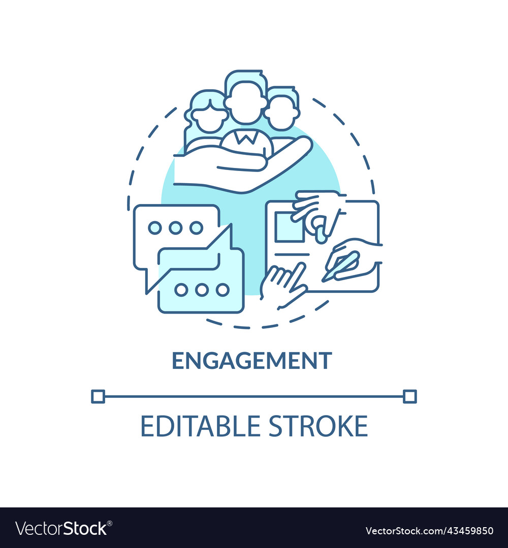 Engagement turquoise concept icon