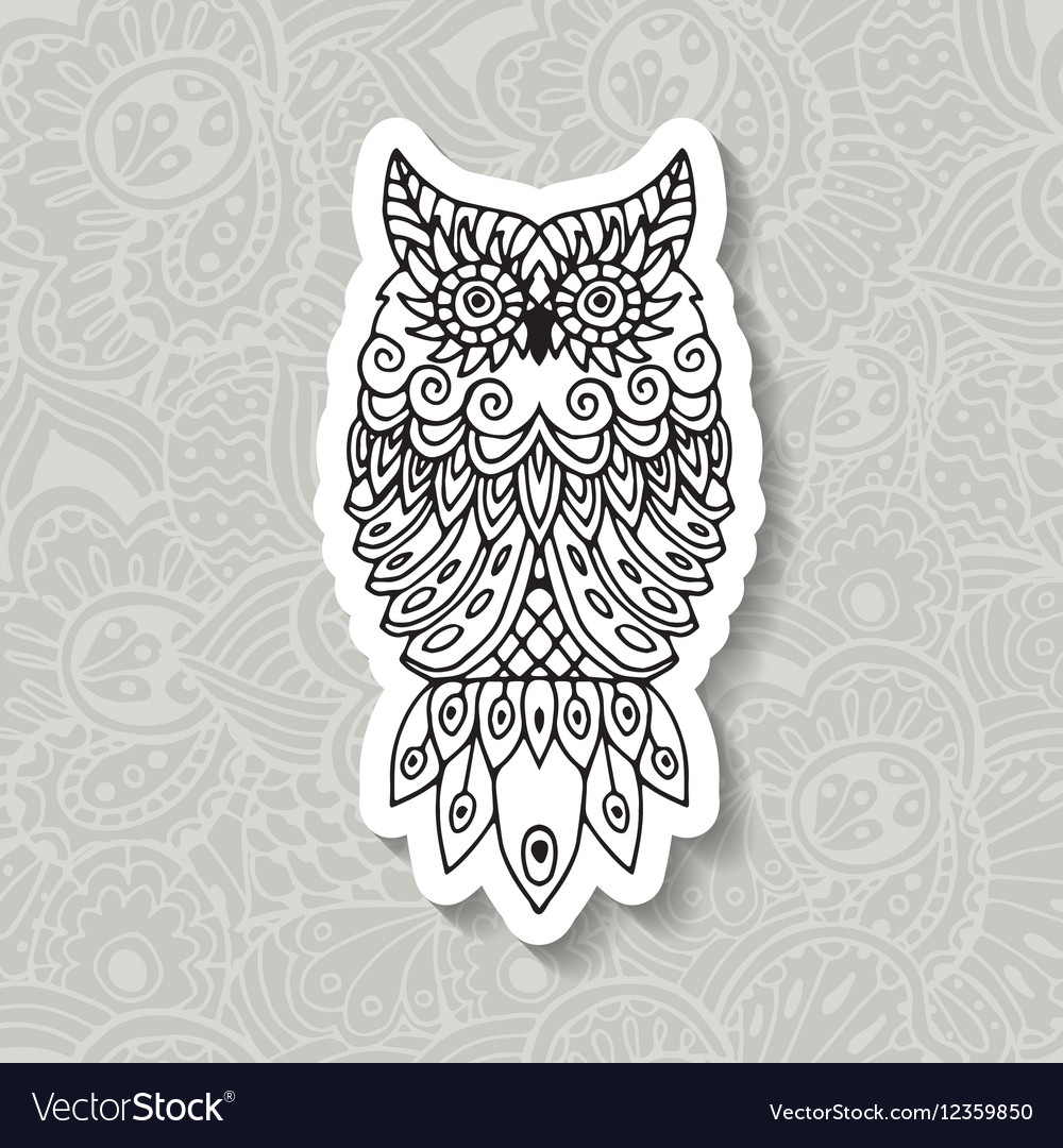 Ethnic pattern with the image of an owl