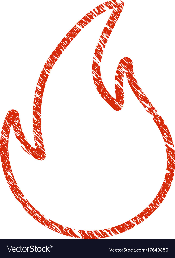 Flame contour icon grunge watermark