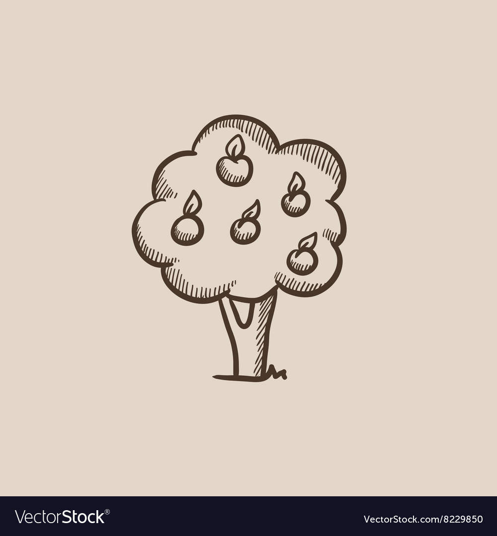 Obstbaum Skizze Symbol