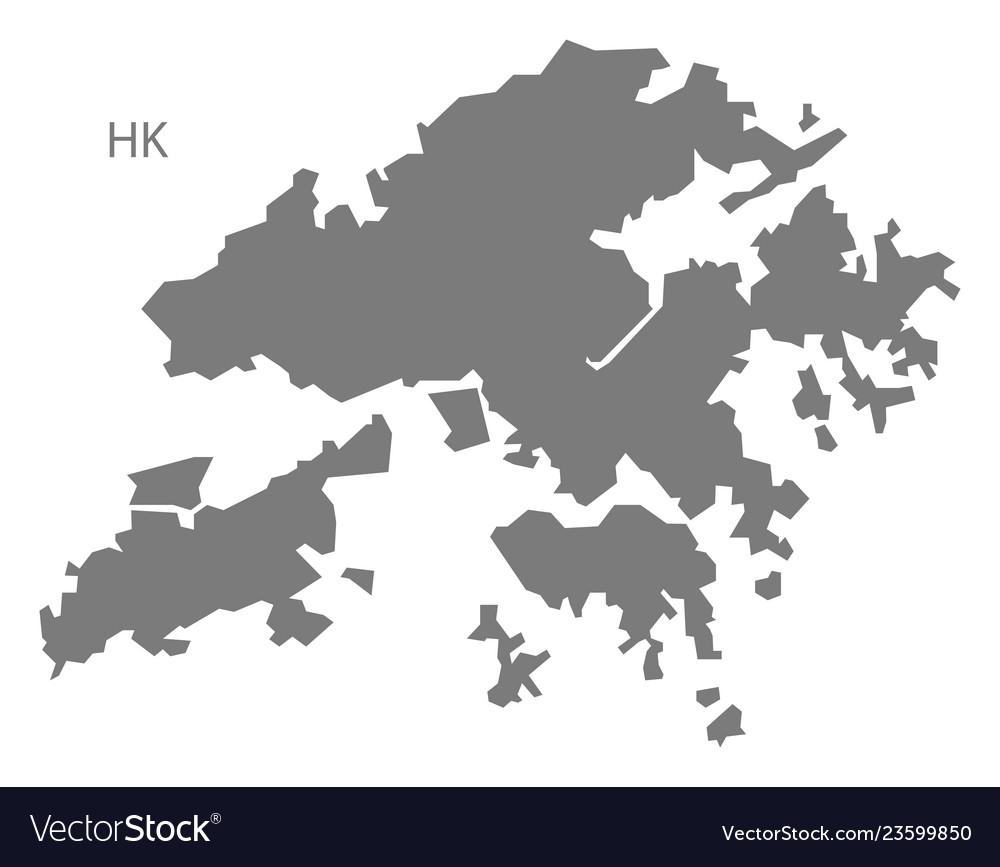 Hong Kong Map Vector Hongkong Map Grey Royalty Free Vector Image - Vectorstock