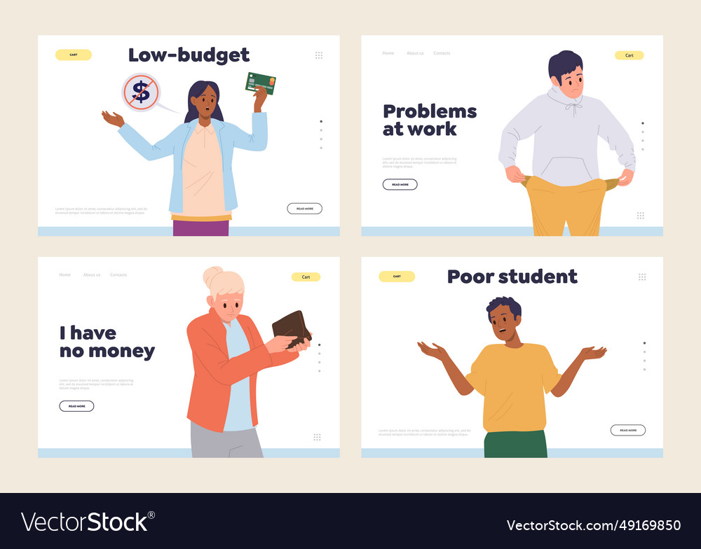Isolated set of landing page design template vector image Isolated set of landing page design template