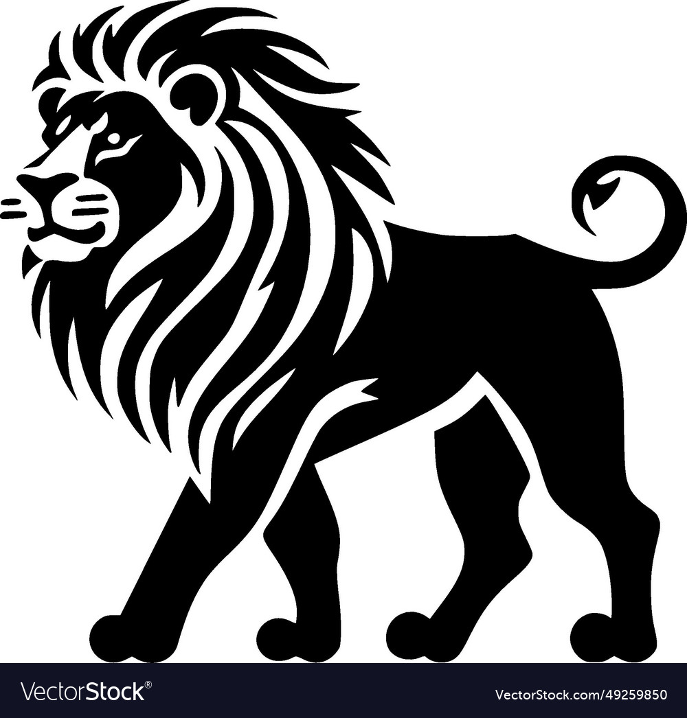 Lion - minimalist and flat logo Royalty Free Vector Image