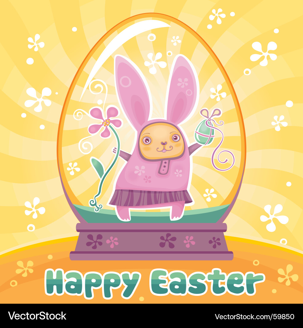 Rabbit in easter egg Royalty Free Vector Image